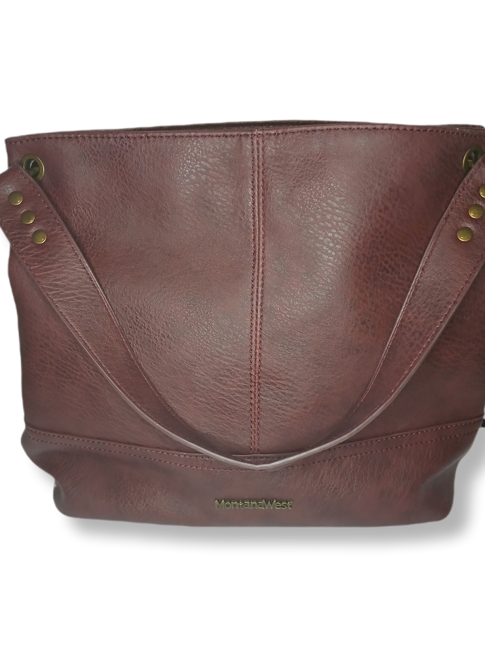 Montana West Burgundy Leather Tote Bag